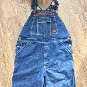 Schmidt Blue Denim Bibs Overalls Coveralls Workwear Size 38/28 EUC
